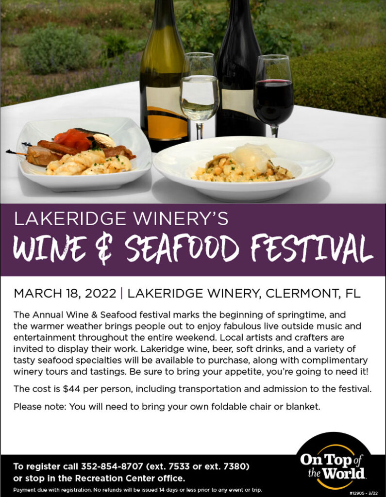 Lakeridge Winery | $44 per person | Clermont