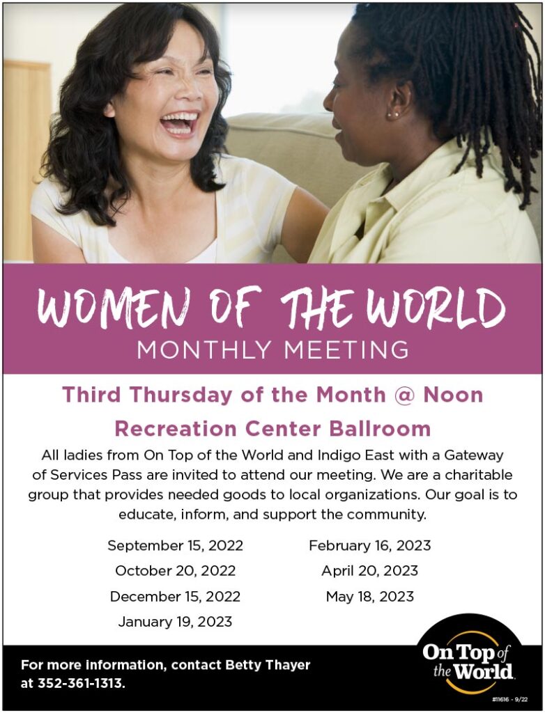 Third Thursday of the month at noon | Recreation Center Ballroom