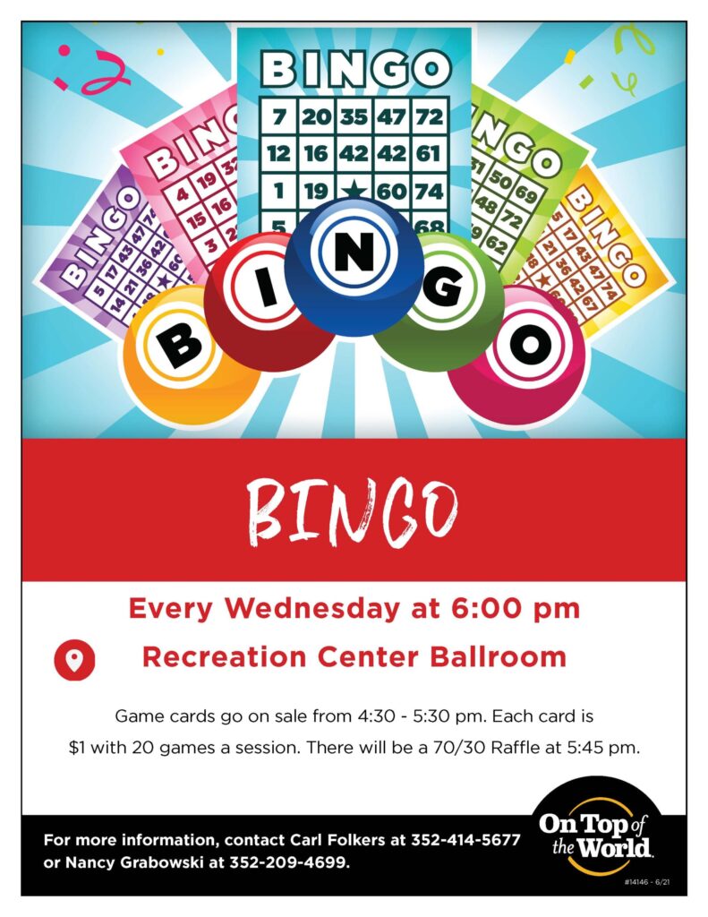 Every Wednesday | 6 PM | Recreation Center Ballroom