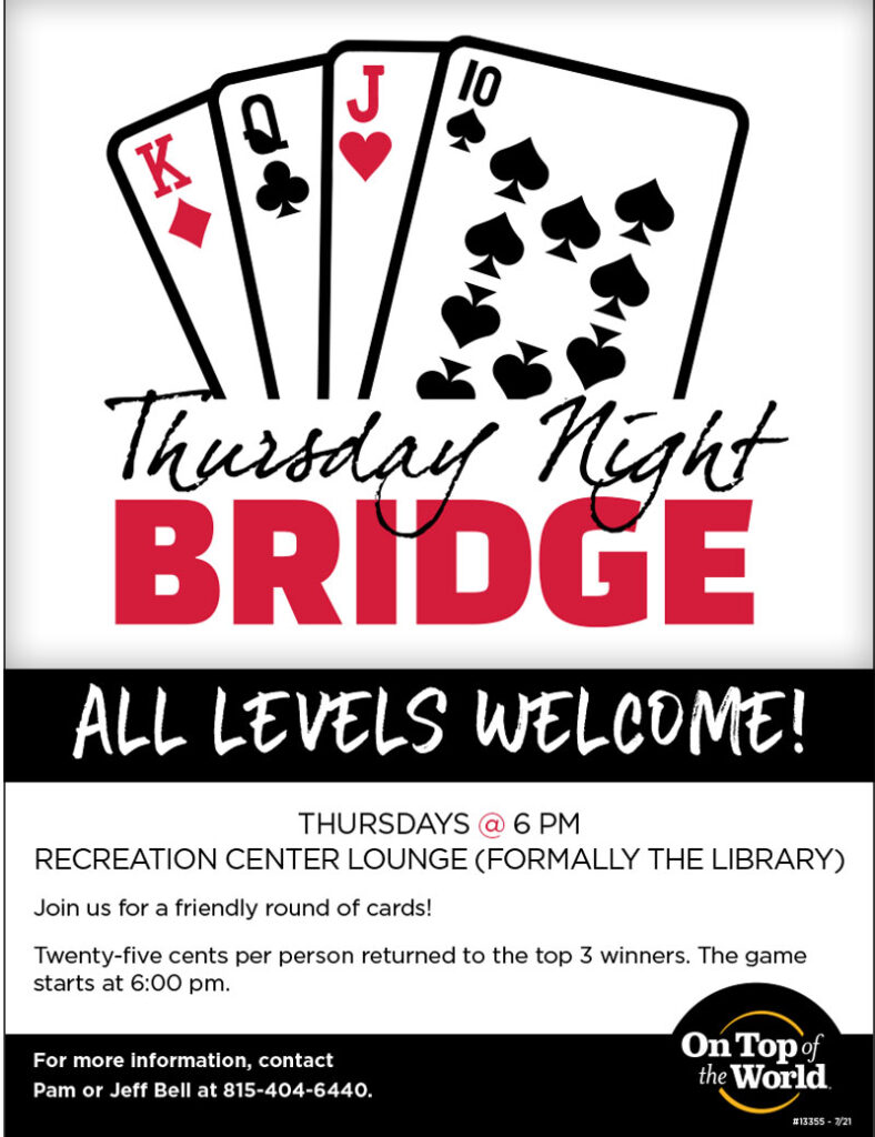 Thursdays | 6:00 PM | Recreation Center Lounge