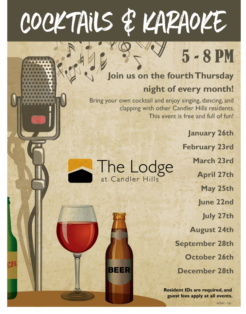 Fourth Thursday of every month | 5 - 8 PM | The Lodge at Candler Hills