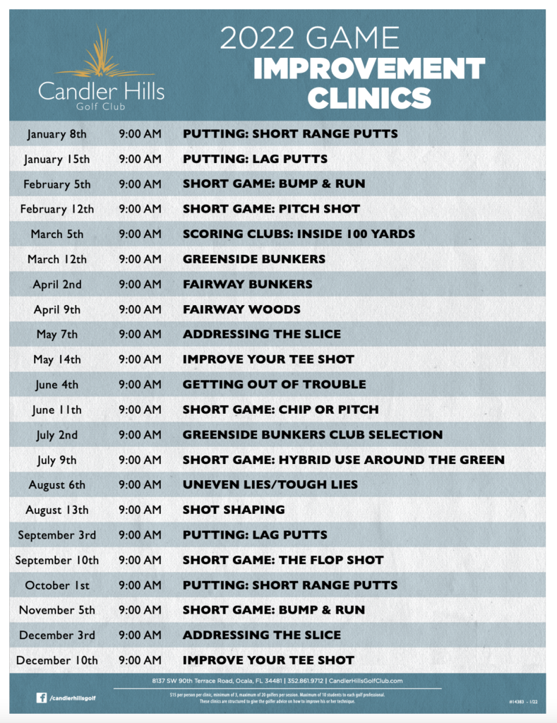 Candler Hills Golf Club Game Improvement Clinics