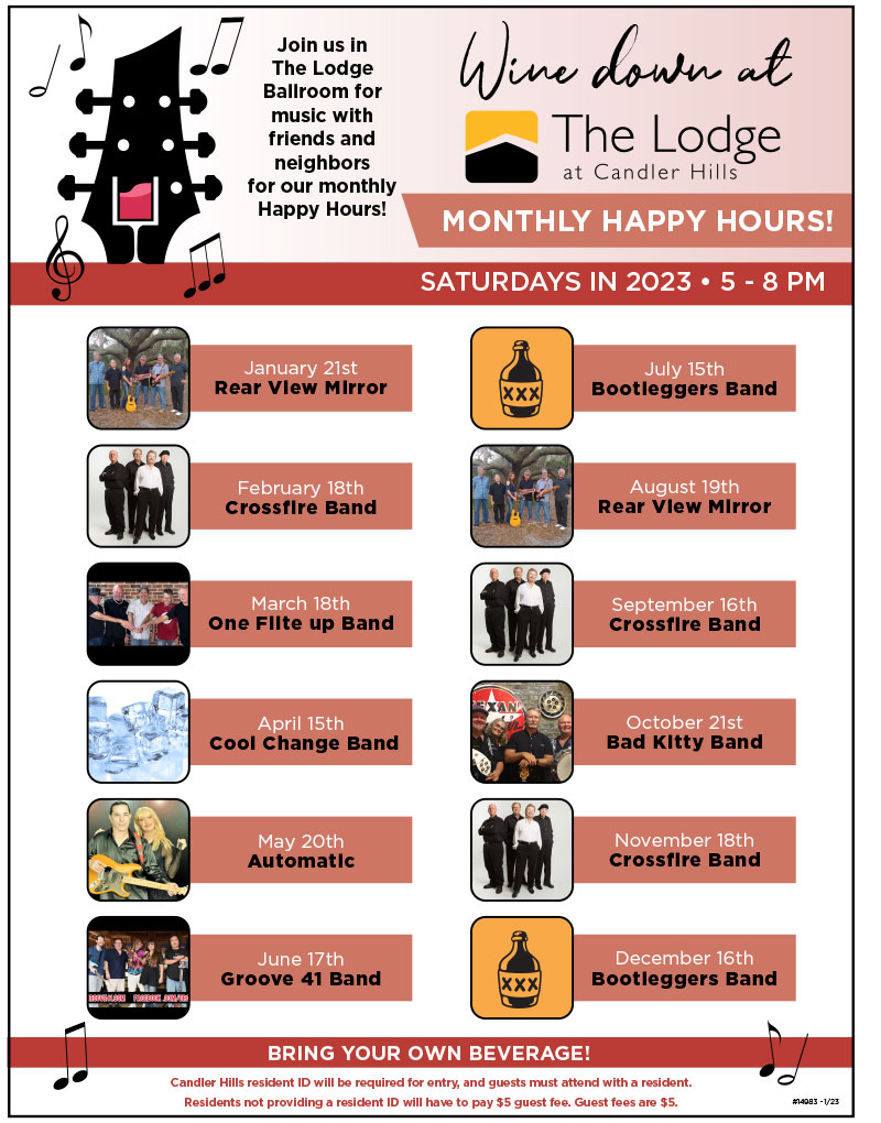 Saturdays | 5 - 8 PM | The Lodge at Candler Hills