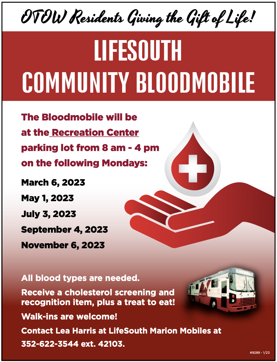 LifeSouth Community Bloodmobile dates