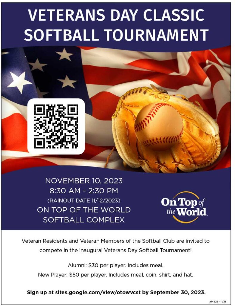 Veterans Day Classic Softball Tournament at On Top of the World Communities