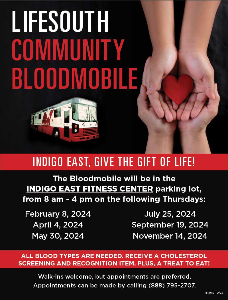 Lifesouth Community Bloodmobile at Indigo East