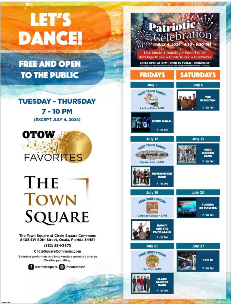 July Town Square Entertainment at Circle Square Commons in On Top of the World