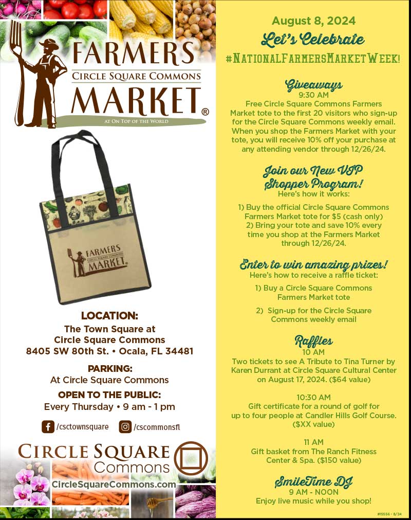 Celebrate National Farmers Market Week at The Circle Square Commons Farmers Market
