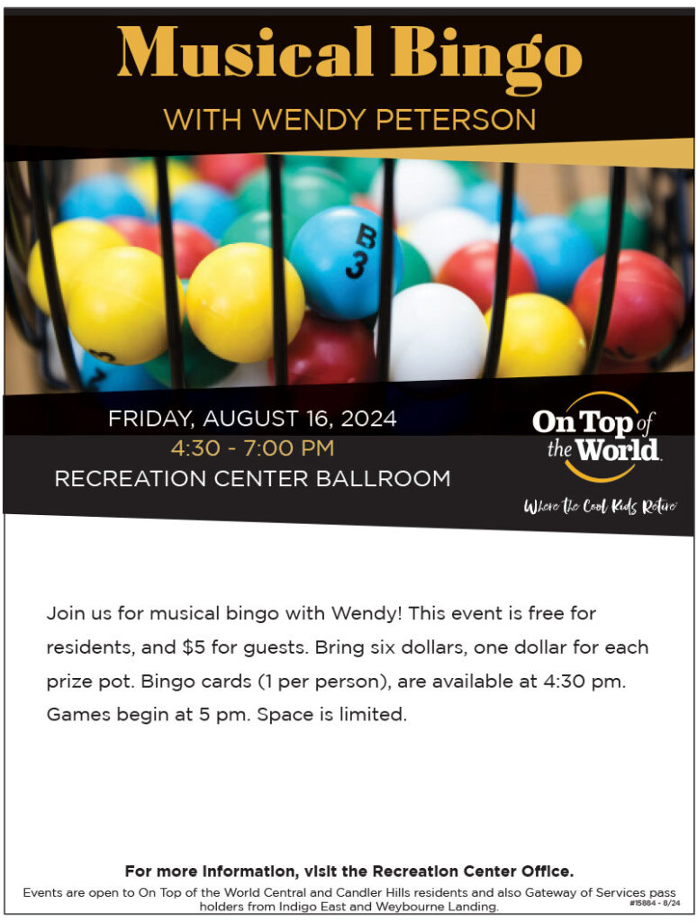 Musical Bingo With Wendy Petersen | Recreation Center