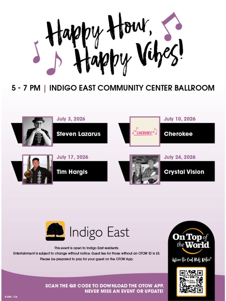 Indigo East July Happy Hour
