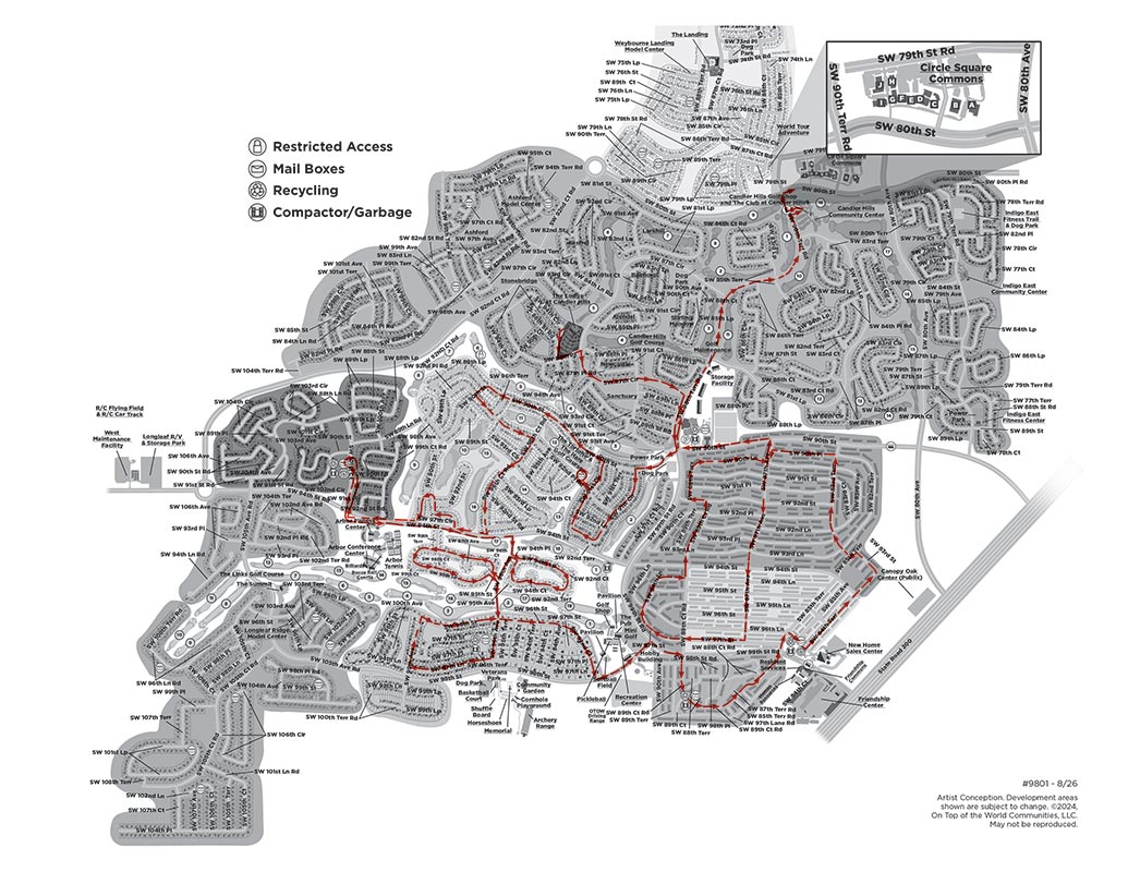 On Top of the World Communities Bus Route Map